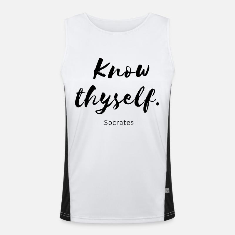 Know thyself Socrates - Men's Functional Contrast Tank Top  - white/black
