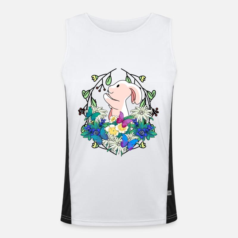 Early Spring Rabbit Easter Nature - Men's Functional Contrast Tank Top  - white/black