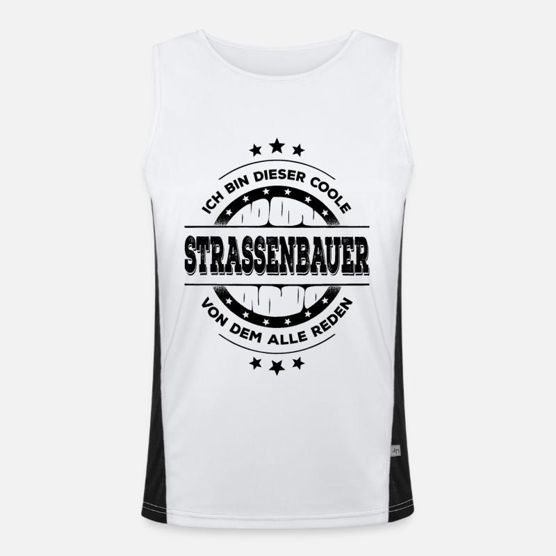 Strassenbauer Geburtstag Bauarbeiter Geschenk Funktionelles Kontrast-Tank Top für Männer 