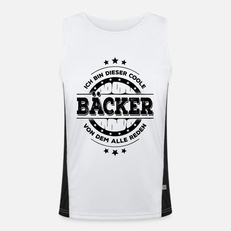 Bäcker Kollegen Geburtstag Konditor Geschenk Funktionelles Kontrast-Tank Top für Männer 