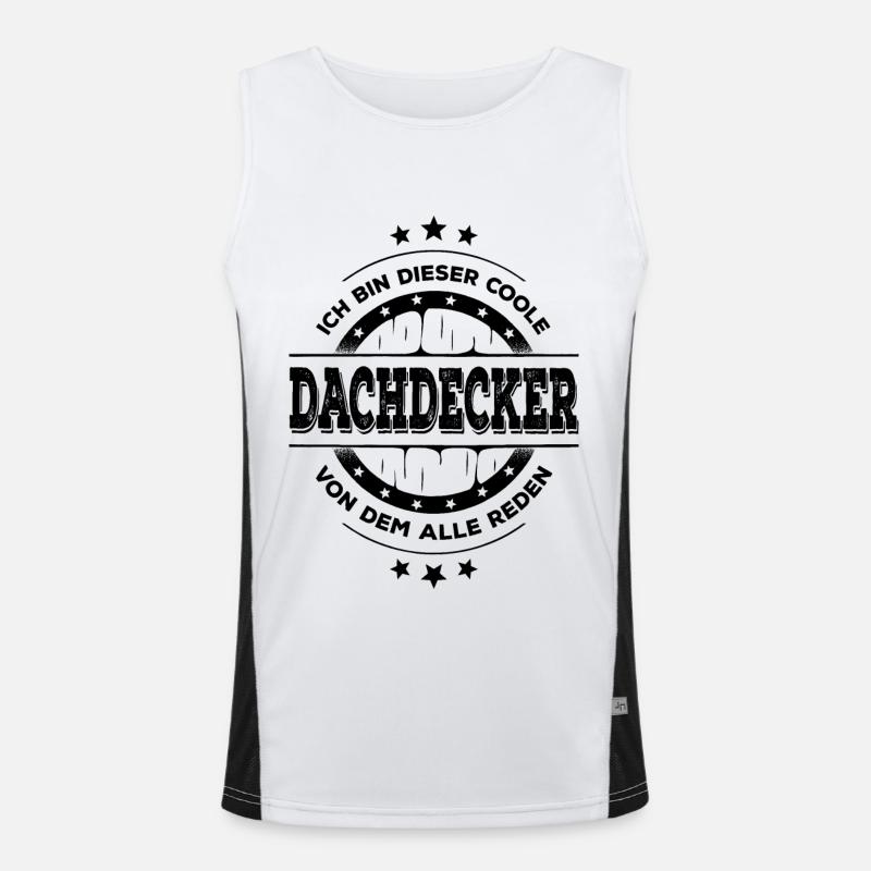 Dachdecker Geburtstag Dachdeckerhandwerk Geschenk Funktionelles Kontrast-Tank Top für Männer 