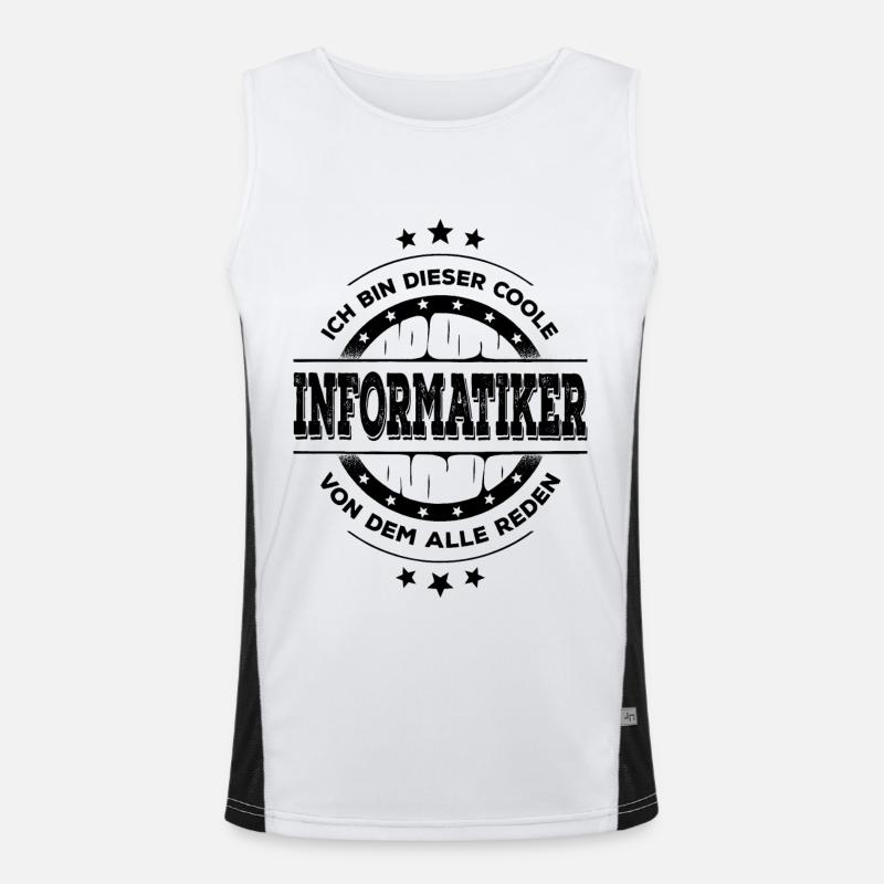 Informatiker Geburtstag IT Entwickler Geschenk Funktionelles Kontrast-Tank Top für Männer 