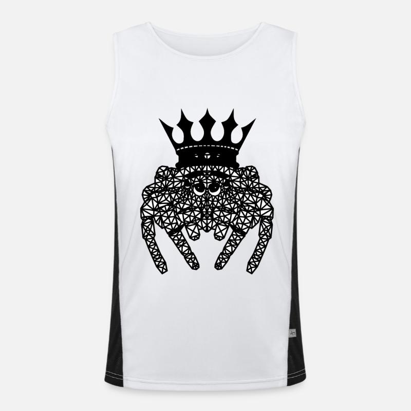 Polygon Spider King Pets Spiders Fantasy Men's Functional Contrast Tank Top 
