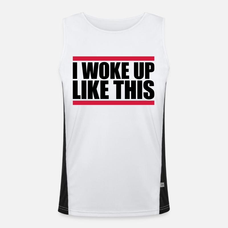 woke up like this Funktionelles Kontrast-Tank Top für Männer 