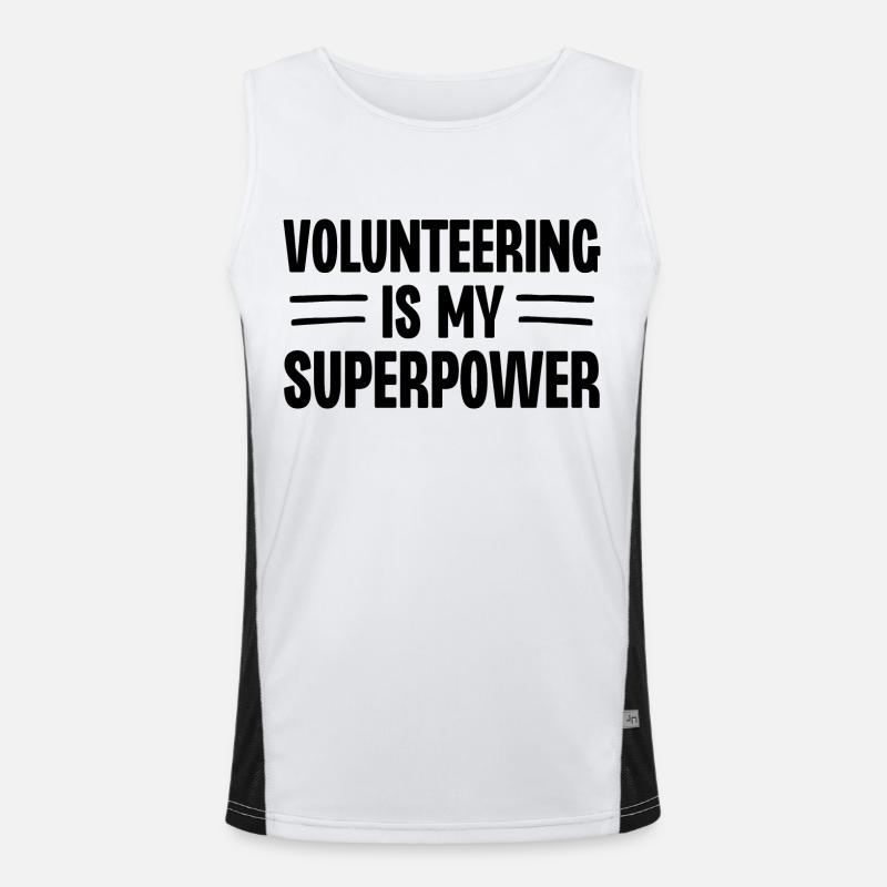 Volunteering is My Superpower Men's Functional Contrast Tank Top 