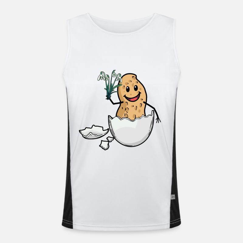 Easter Peanut Spring Easter Egg Flora Eggshell Men's Functional Contrast Tank Top 