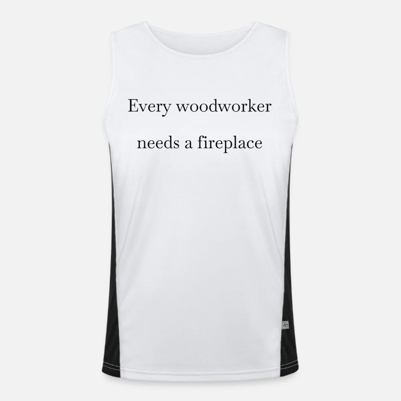Chop wood blogger forest work chainsaw carpenter Men's Functional Contrast Tank Top 