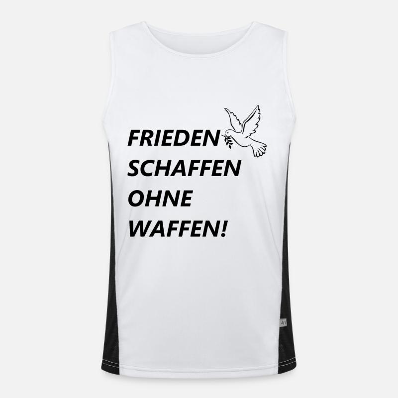 Frieden schaffen ohne Waffen! - Friedenstaube Funktionelles Kontrast-Tank Top für Männer 