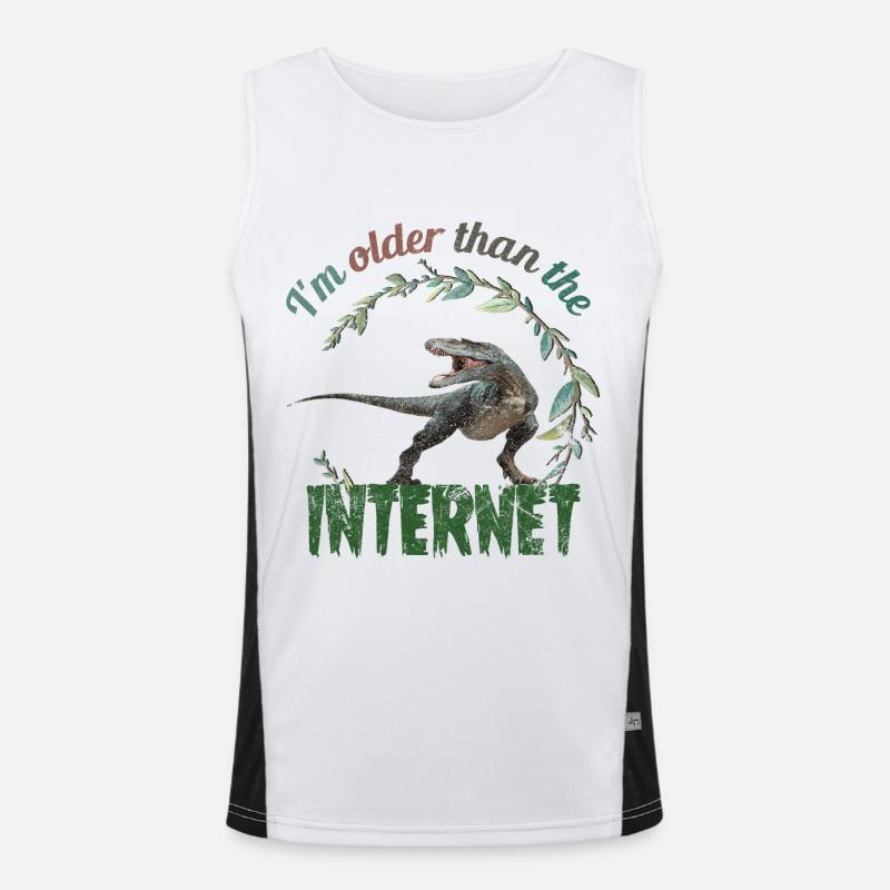 I'm older than the Internet + Dinosaur retro Men's Functional Contrast Tank Top 