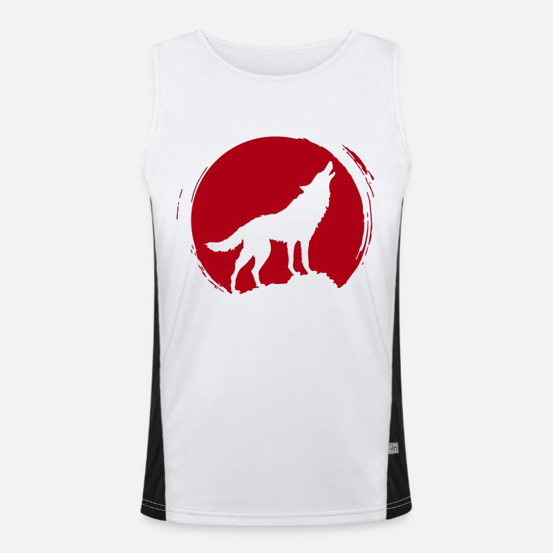 Heulender Wolf Funktionelles Kontrast-Tank Top für Männer 