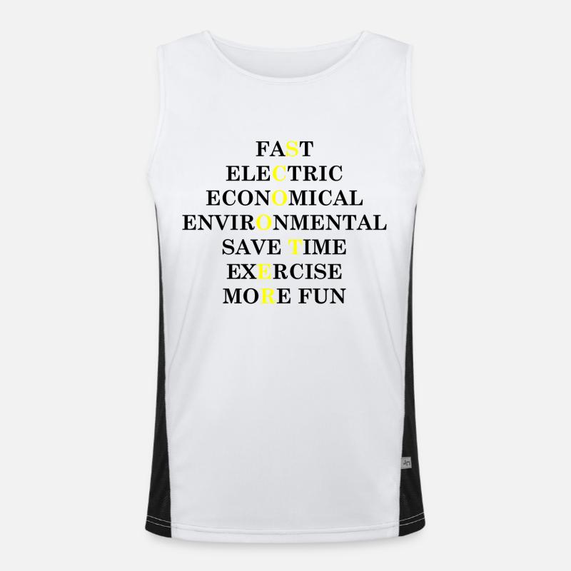 E-Scooter Roller Scooter - Men's Functional Contrast Tank Top  - white/black