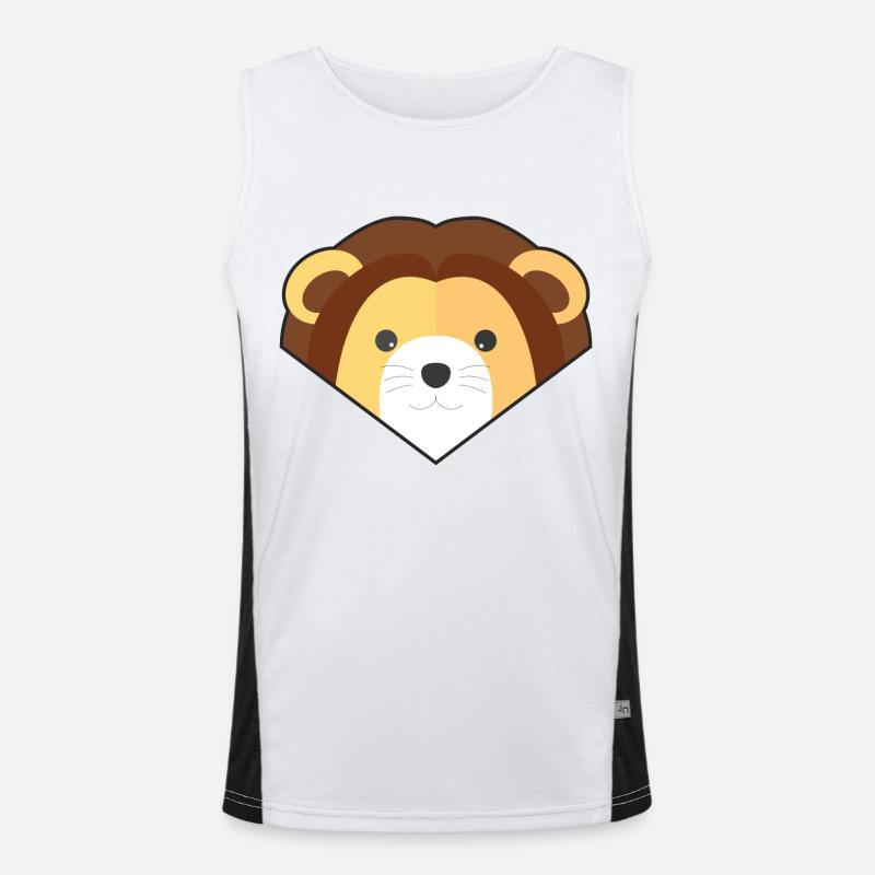 Cute Simple Lion Men's Functional Contrast Tank Top 