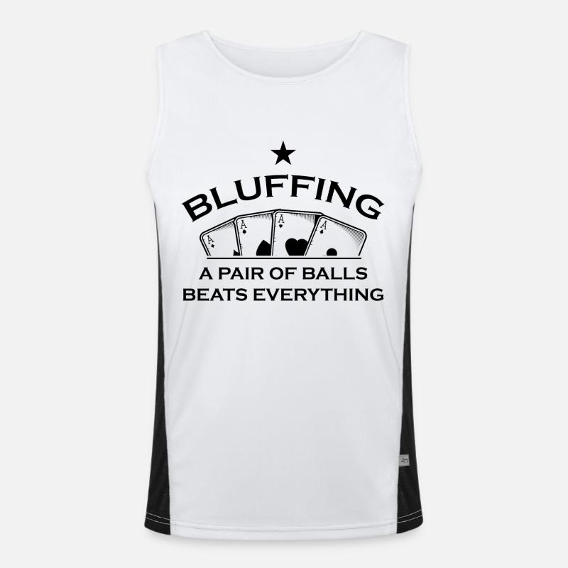 Boardgame Chess Backgammon Game Night - Men's Functional Contrast Tank Top  - white/black