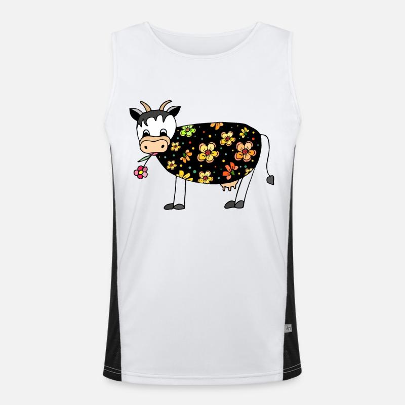 Kuh Funktionelles Kontrast-Tank Top für Männer 