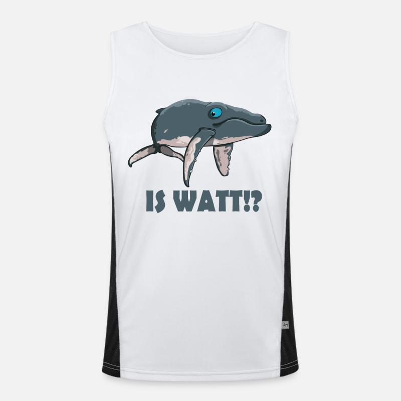 Is Watt Wal Funktionelles Kontrast-Tank Top für Männer 