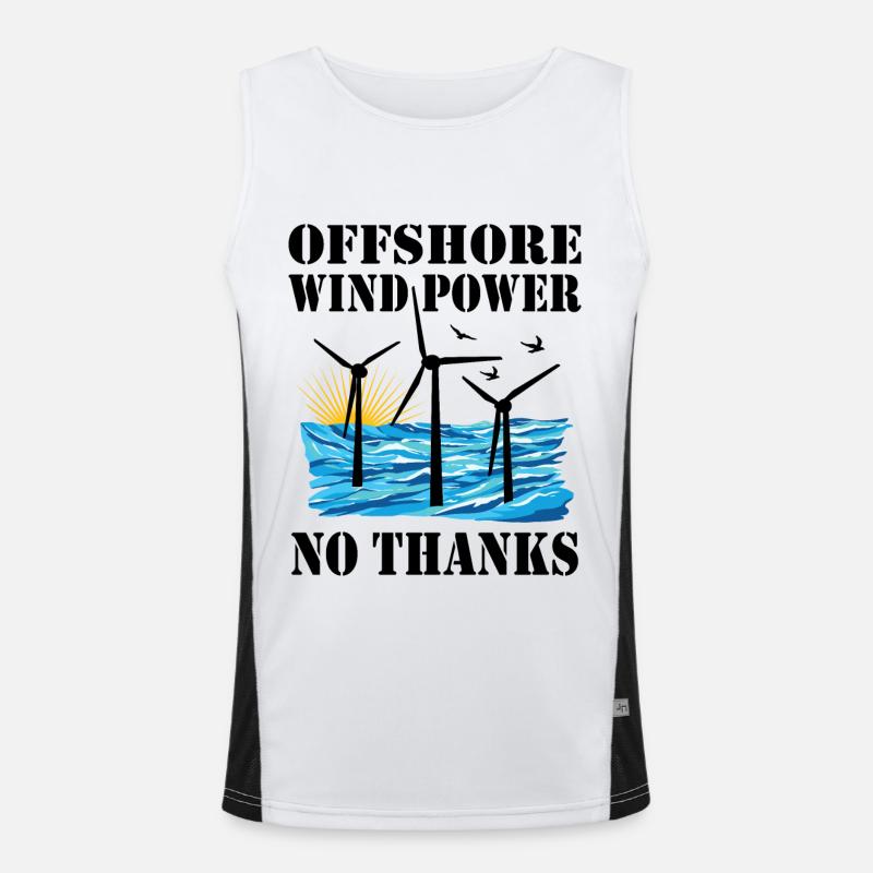 Offshore Wind Power No Thanks Men's Functional Contrast Tank Top 