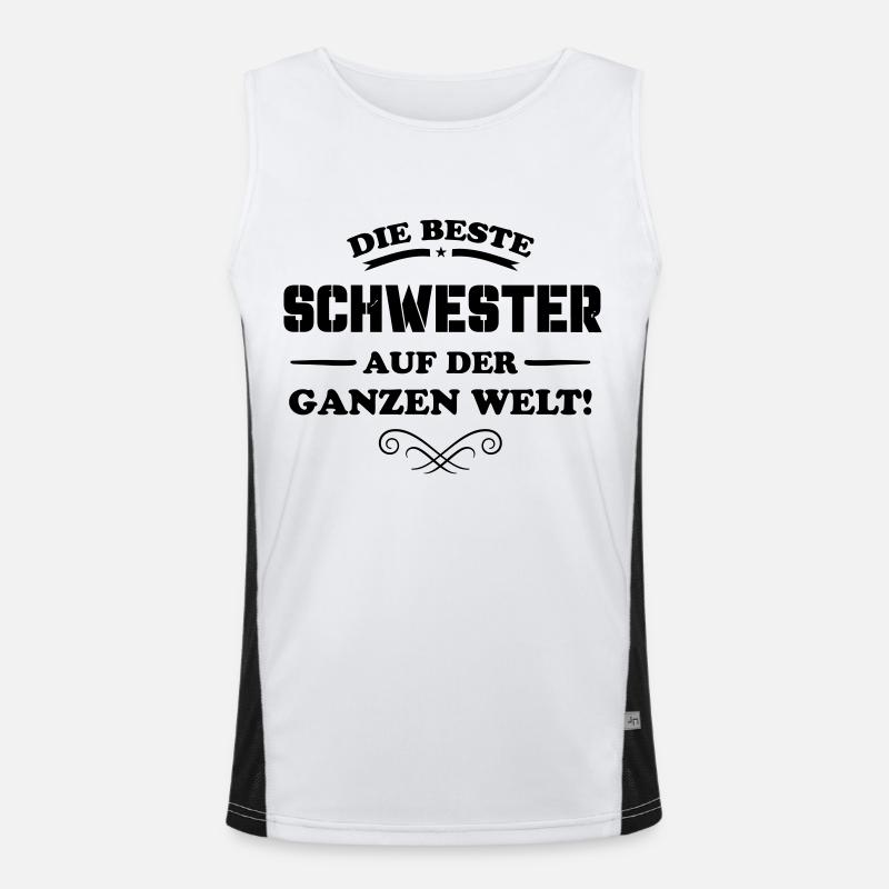 die beste schwester Funktionelles Kontrast-Tank Top für Männer 