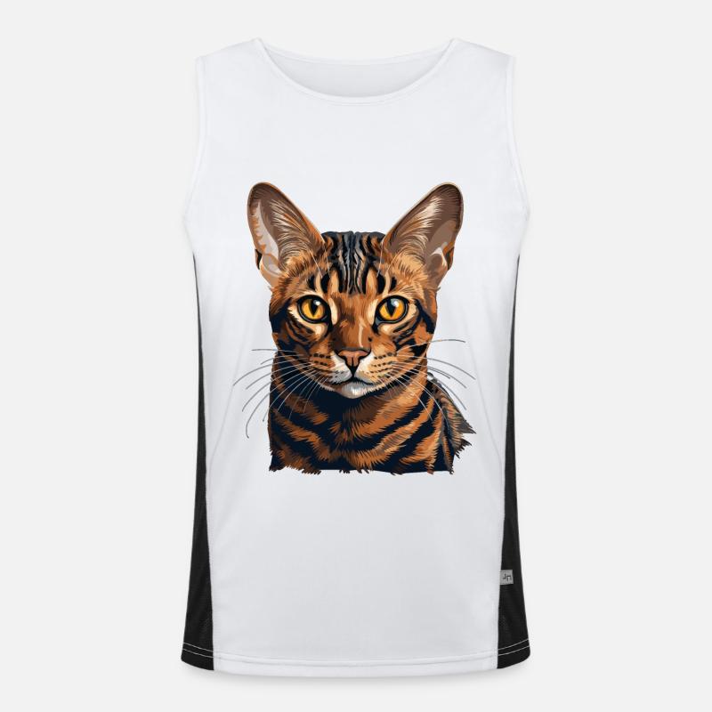 Bengal Cat Funktionelles Kontrast-Tank Top für Männer 