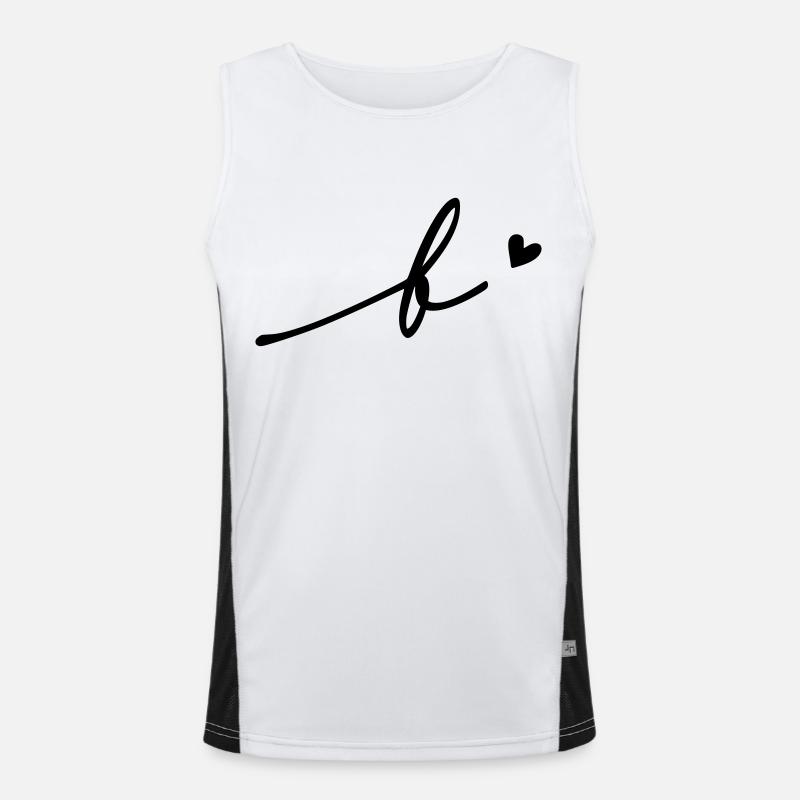 Letter B Cursive - Men's Functional Contrast Tank Top  - white/black