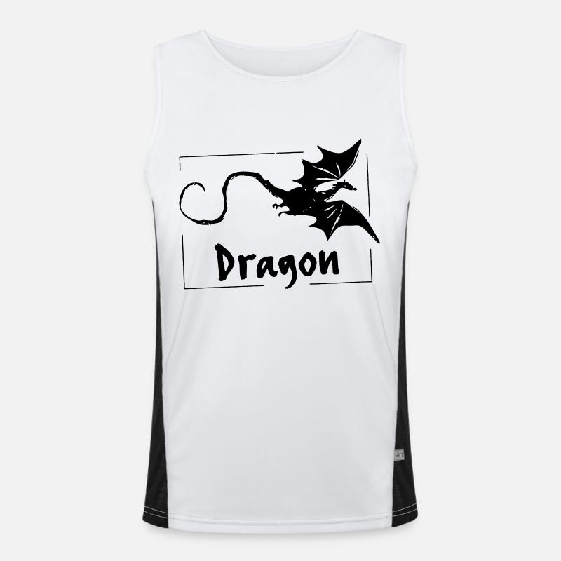 Dragon - Vectorgraphic - Men's Functional Contrast Tank Top - white/black