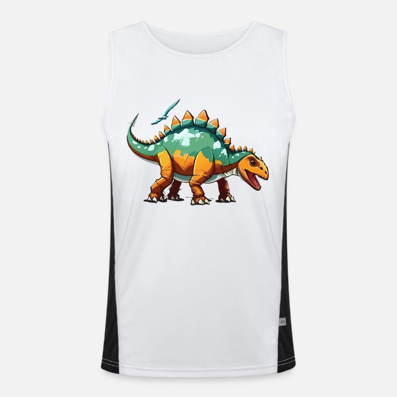 Friendly Stegosaurus - Men's Functional Contrast Tank Top  - white/black