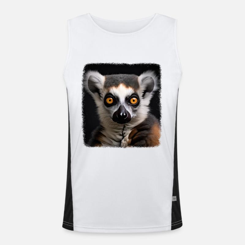 Ring-tailed lemurs realistic ring-tailed lemur Men's Functional Contrast Tank Top 