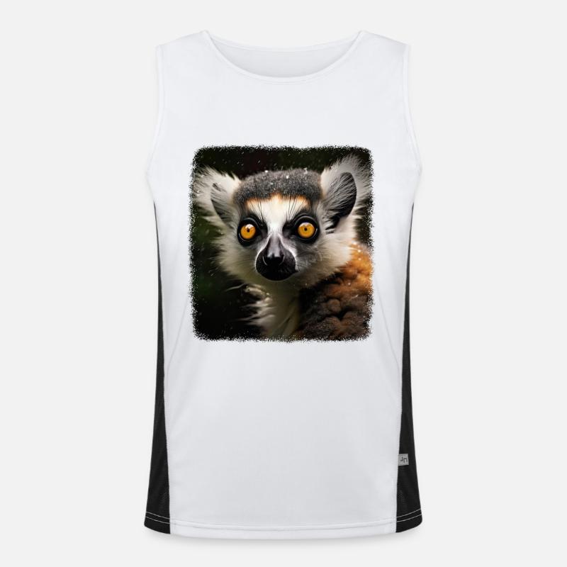 Ring-tailed lemurs realistic ring-tailed lemur Men's Functional Contrast Tank Top 