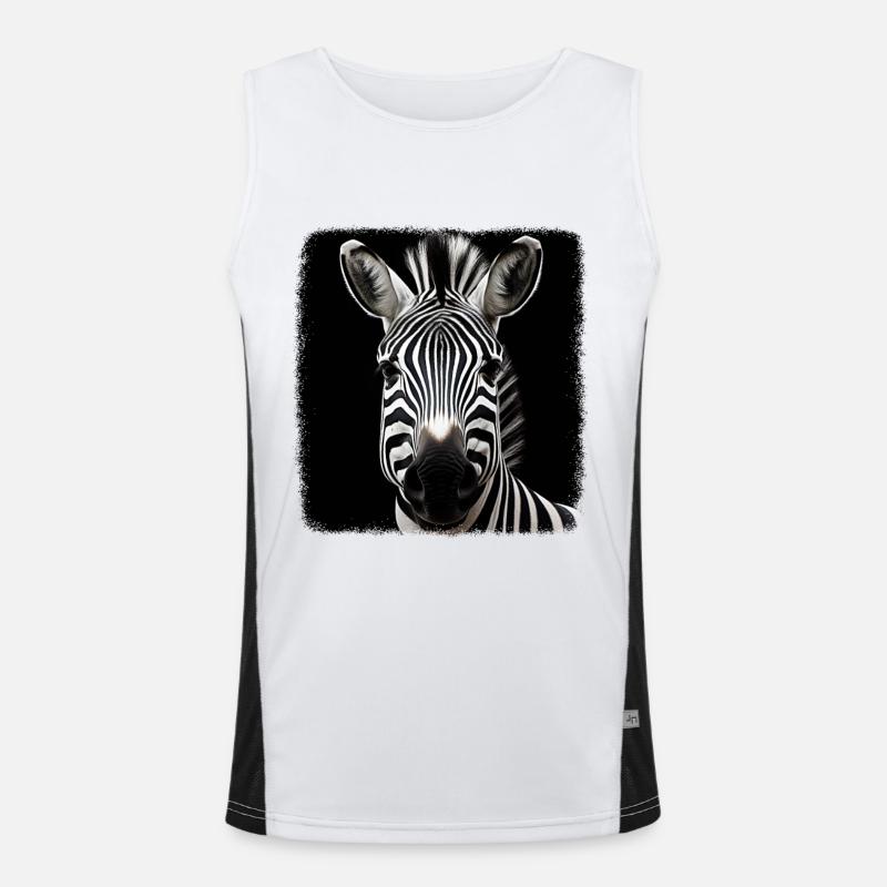 Zebras realistic Zebra Men's Functional Contrast Tank Top 