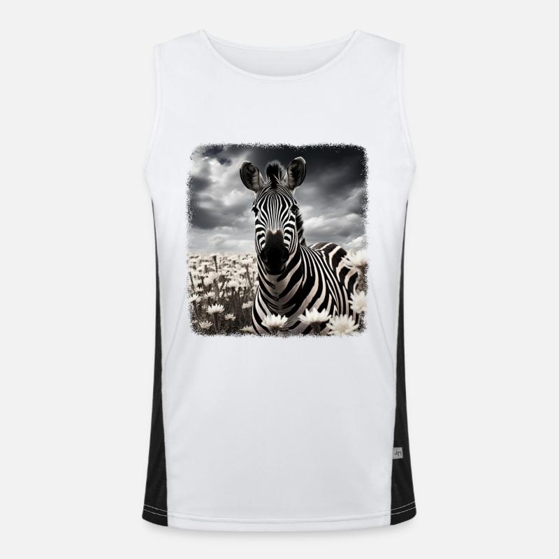 Zebras realistic Zebra Men's Functional Contrast Tank Top 