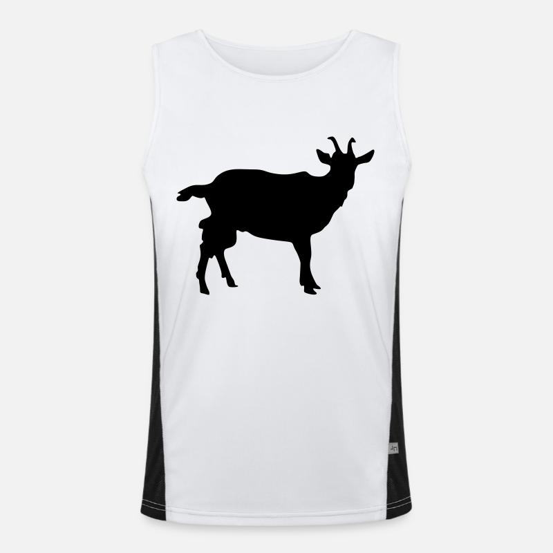 ziege silhouette Funktionelles Kontrast-Tank Top für Männer 