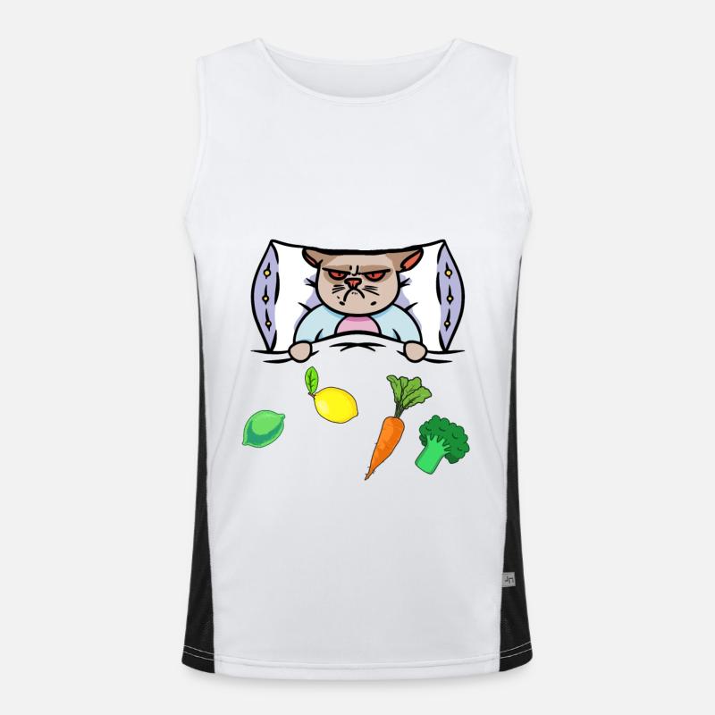 Chat Grippe Lit Vitamines Santé Malade Débardeur respirant contrasté Homme 