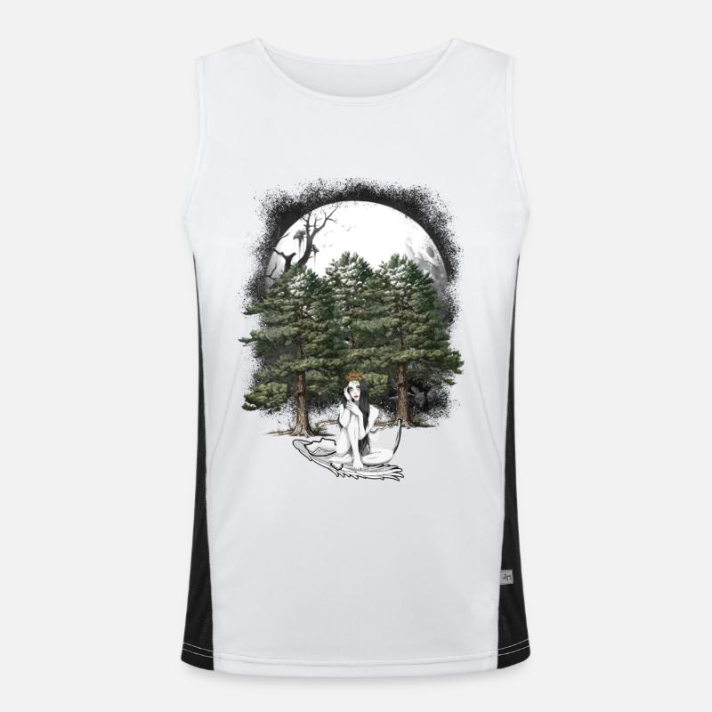 Mädchen Wald Fee Elfe Fantasy Märchenfigur Ei Funktionelles Kontrast-Tank Top für Männer 