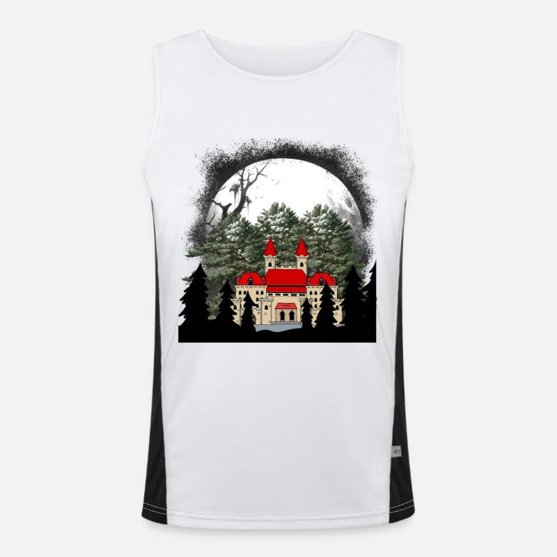 Fairytale Castle Middle Ages Castle Fortress Men's Functional Contrast Tank Top 