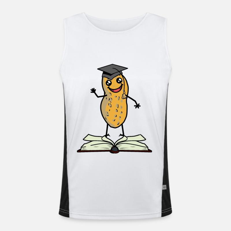 Peanut scholar student learn book teacher nut Men's Functional Contrast Tank Top 