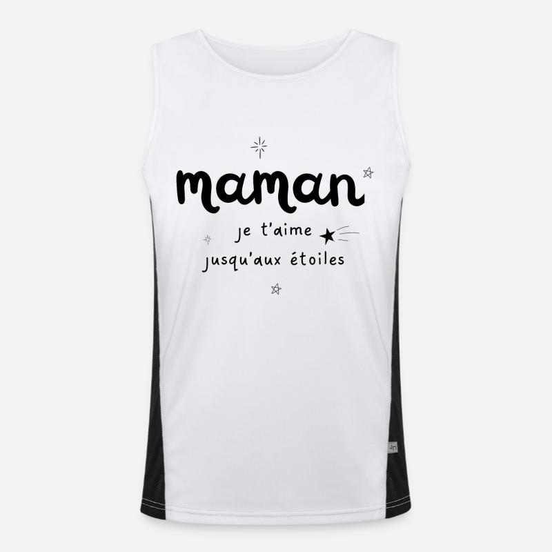 Mama, ich liebe dich, zu den Sternen Funktionelles Kontrast-Tank Top für Männer 