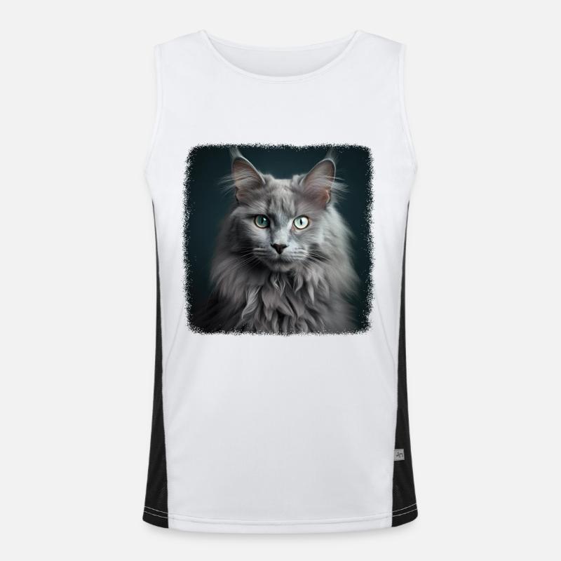 Nebelung Kätzchen Nebelung Katze Funktionelles Kontrast-Tank Top für Männer 