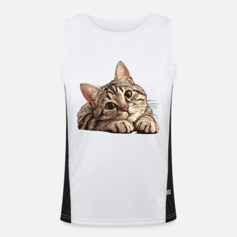 Tabby Kitten Tabby Cat Men's Functional Contrast Tank Top 