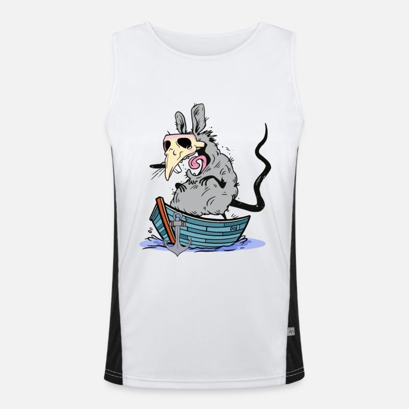 Pest Ratte Boot Schifffahrt Seemänner Seemann Funktionelles Kontrast-Tank Top für Männer 