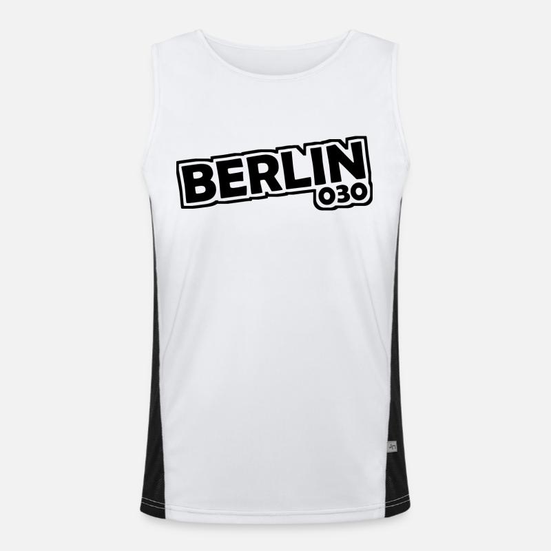 Berlin - 030 - Capital - Germany - Area Code Men's Functional Contrast Tank Top 