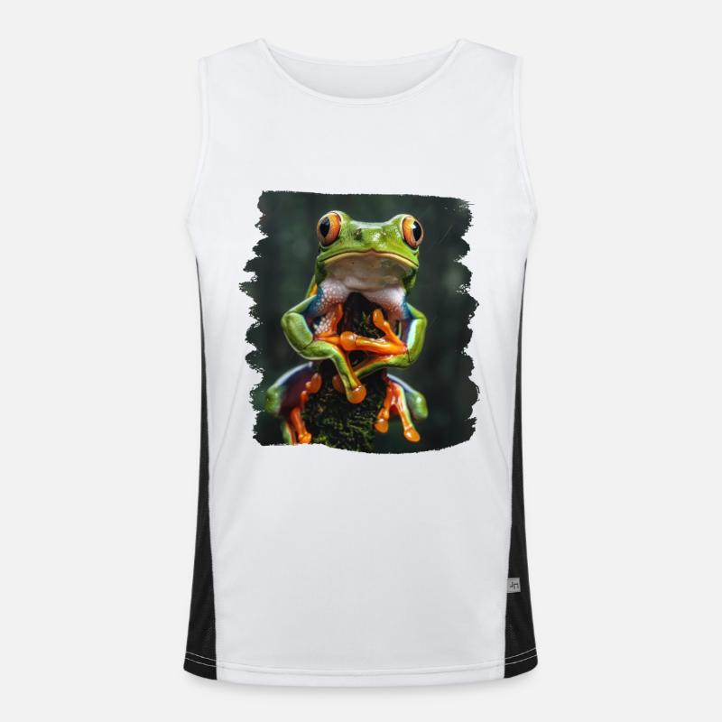Tree Frog Baumfrösche Baumfrosch - Men's Functional Contrast Tank Top  - white/black