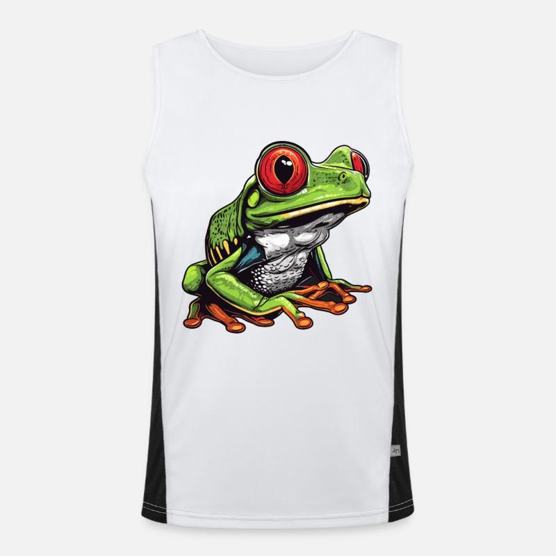 Tree Frog Baumfrösche Baumfrosch - Men's Functional Contrast Tank Top  - white/black