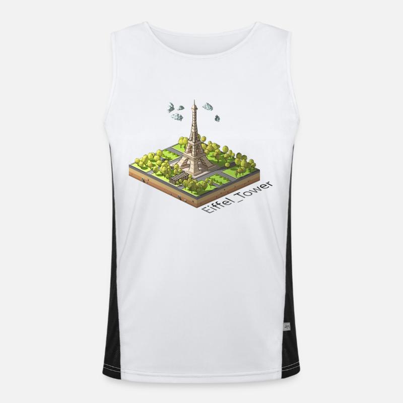 Tour Eiffel low poly géométrique Débardeur respirant contrasté Homme 