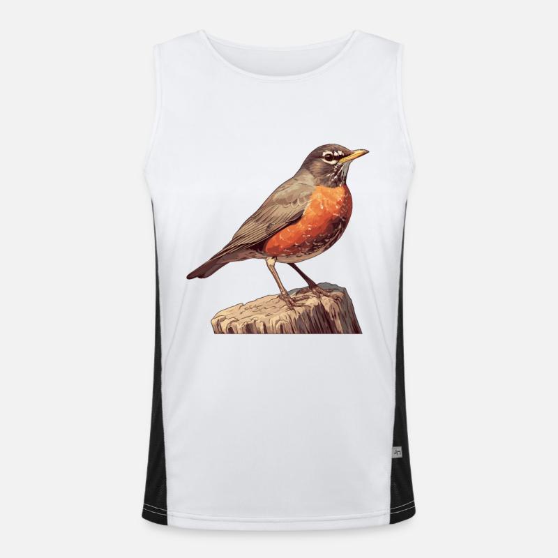 Robin Rotkehlchen Funktionelles Kontrast-Tank Top für Männer 