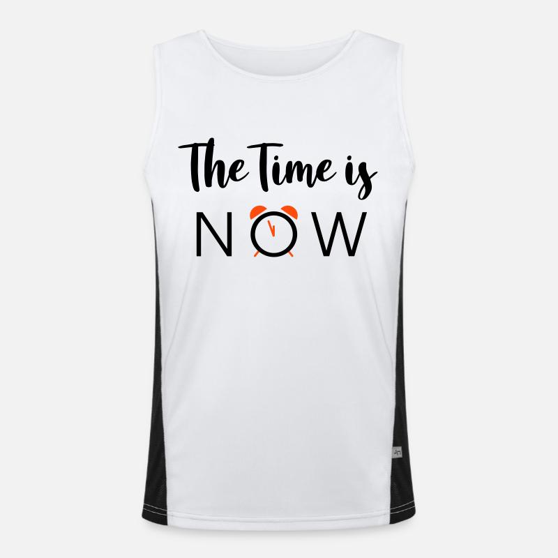 The Time is NOW - 2 Farben Funktionelles Kontrast-Tank Top für Männer 