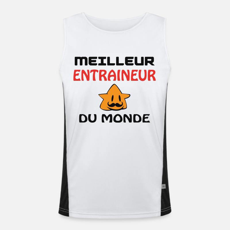 BESTER TRAINER DER WELT Funktionelles Kontrast-Tank Top für Männer 