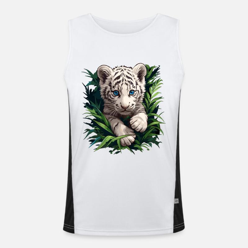 White Tiger Weiße Tiger Weißer Tiger Funktionelles Kontrast-Tank Top für Männer 