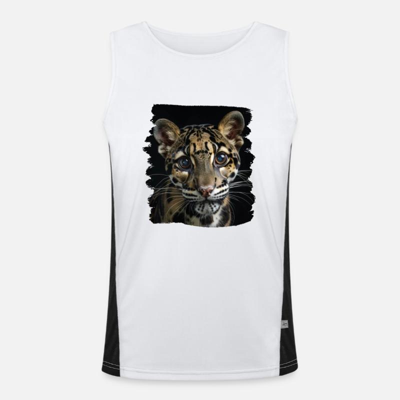 Clouded Leopard Nebelparder Funktionelles Kontrast-Tank Top für Männer 