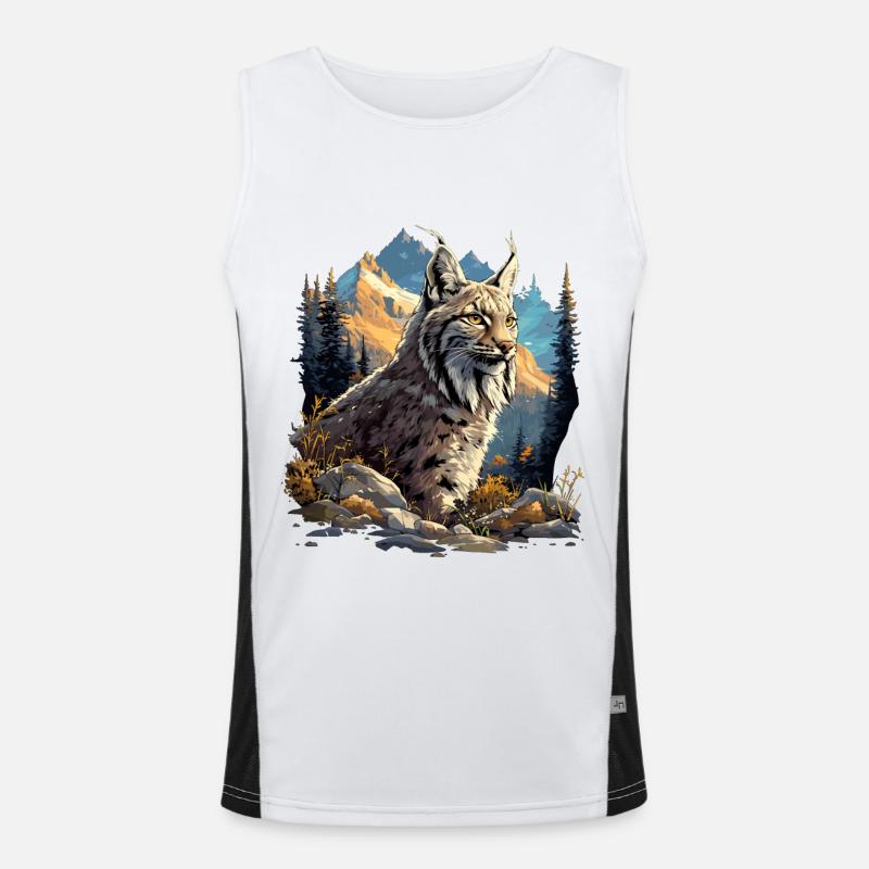 Lynx Luchse Luchs Funktionelles Kontrast-Tank Top für Männer 