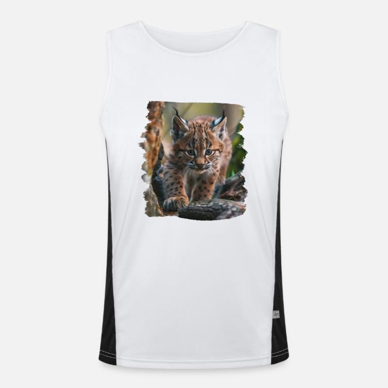 Lynx Luchse Luchs Funktionelles Kontrast-Tank Top für Männer 