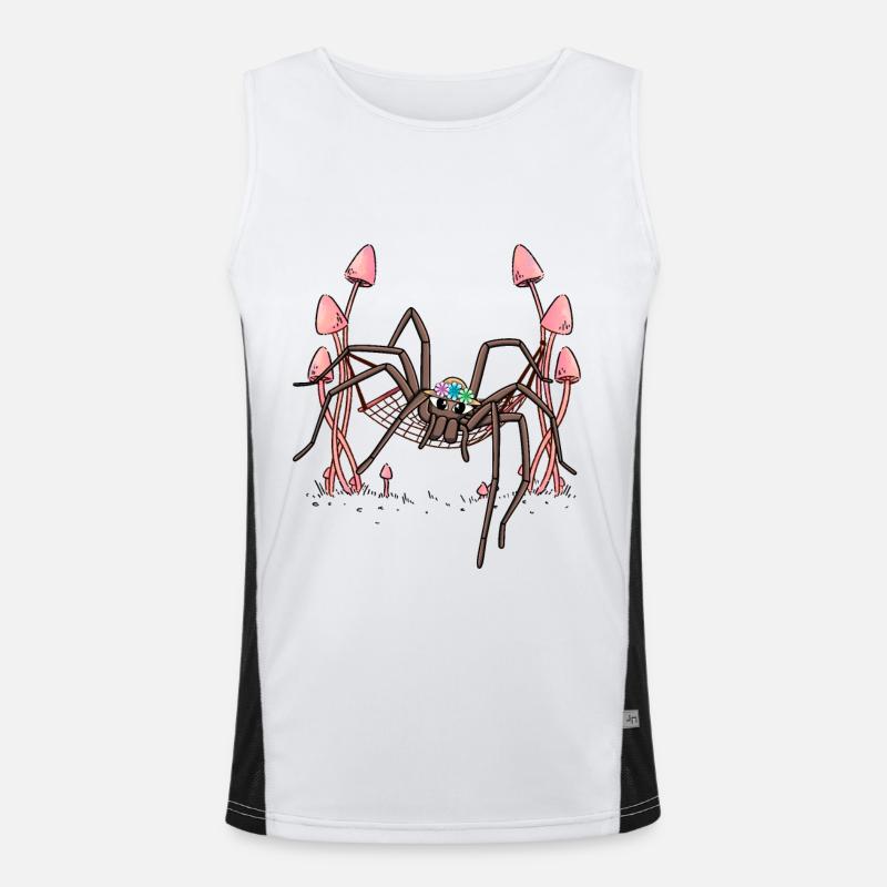 Spider Hanging Hammock Spider Web - Men's Functional Contrast Tank Top  - white/black